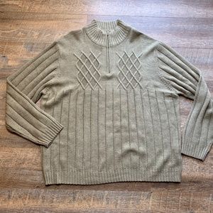 Northcrest Sweater Men's XXLarge Tan Long Sleeve 1/4 Zip Pullover NWT